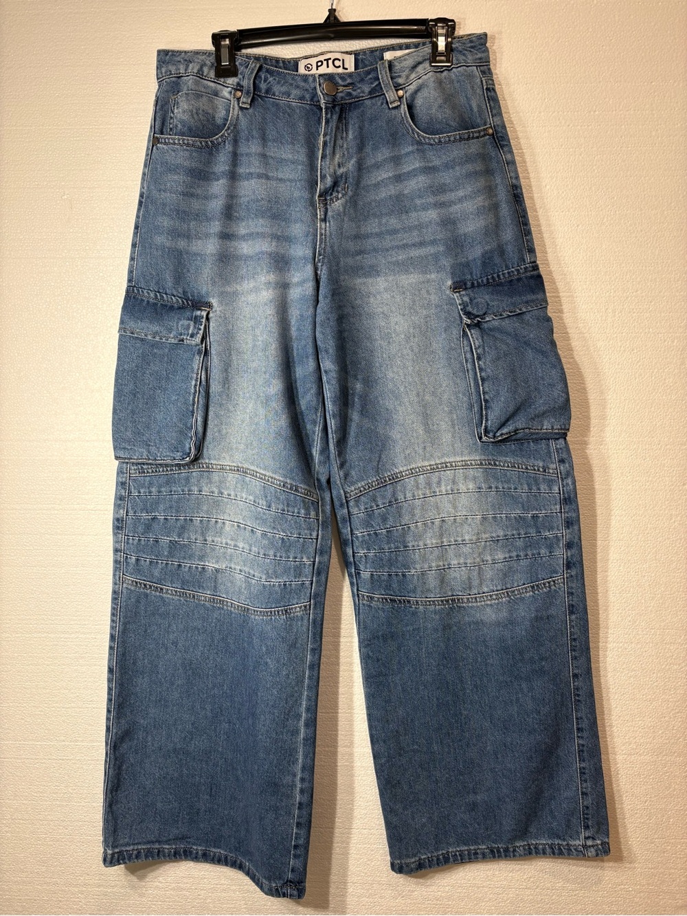 PTCL High Waist Loose Fit Cargo Jean, size 29, Indigo